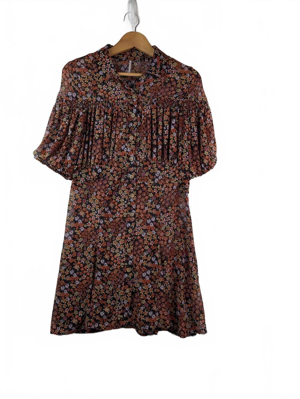 Free People Bonnie Mini Dress in Dusk Combo Floral Print Size Medium